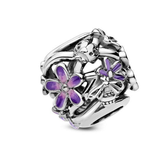 Pandora Openwork Purple Daisy Charm