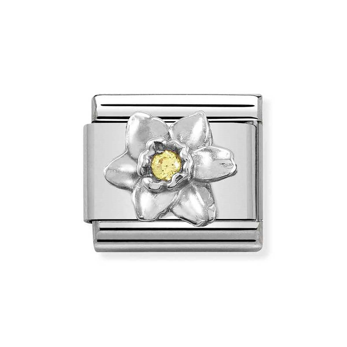 Nomination Silver Crystal Daffodil Charm