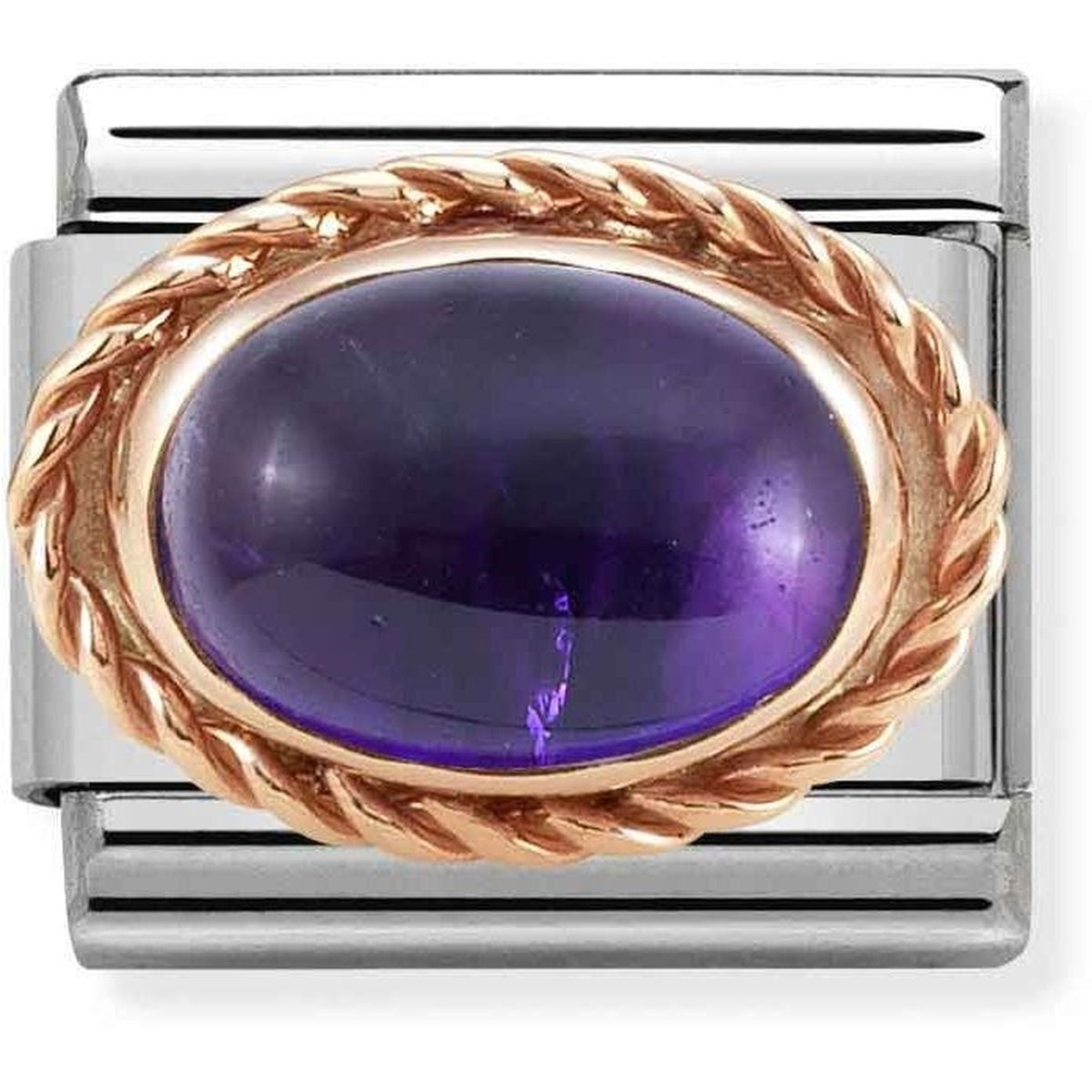 Nomination Rose Gold Amethyst Oval Charm
