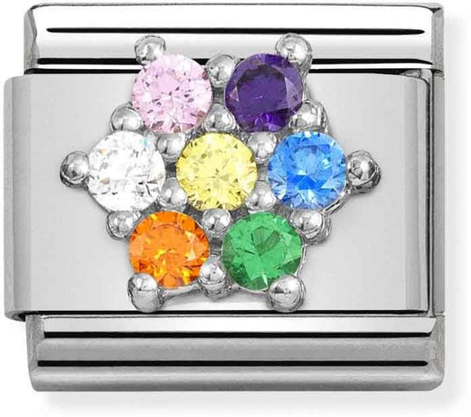 Nomination Rainbow Crystal Flower Charm