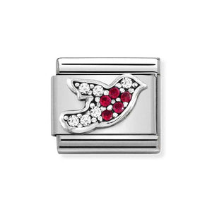 Nomination Silver Crystal Robin Charm