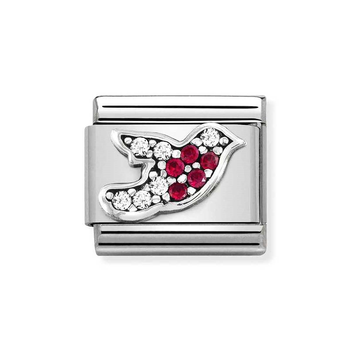 Nomination Silver Crystal Robin Charm