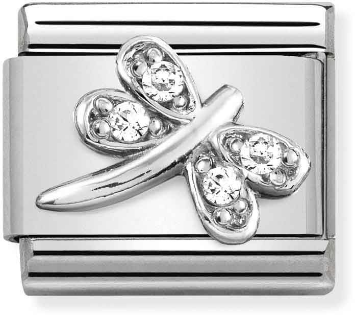 Nomination Silver Crystal Dragonfly Charm 