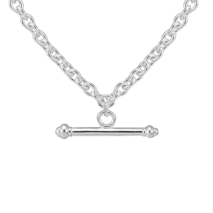 Argento Silver T-Bar Necklace
