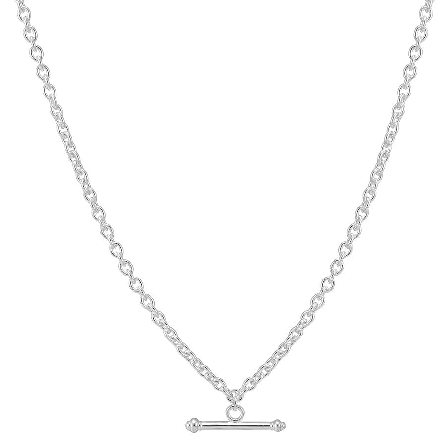 Argento Silver T-Bar Necklace