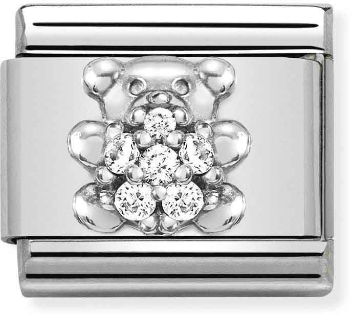 Nomination Silver Crystal Teddybear Charm 