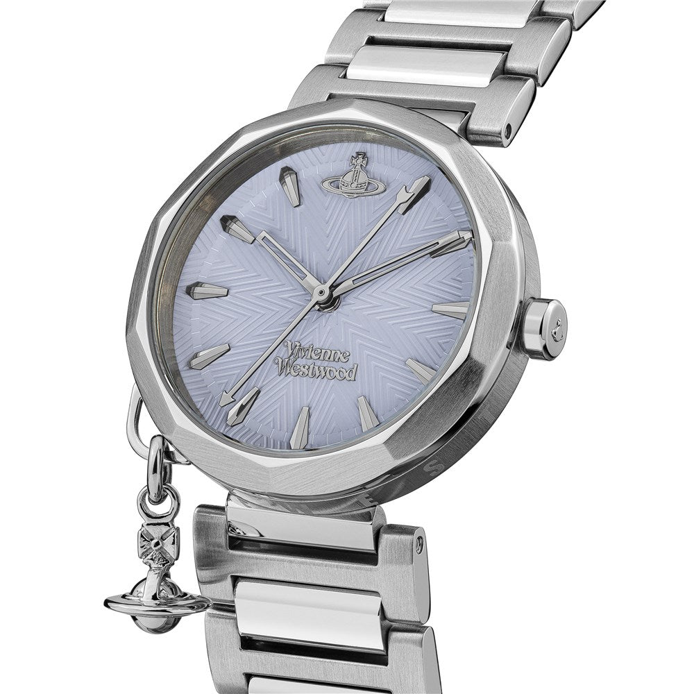 Vivienne Westwood Silver + Light Blue Poplar Watch