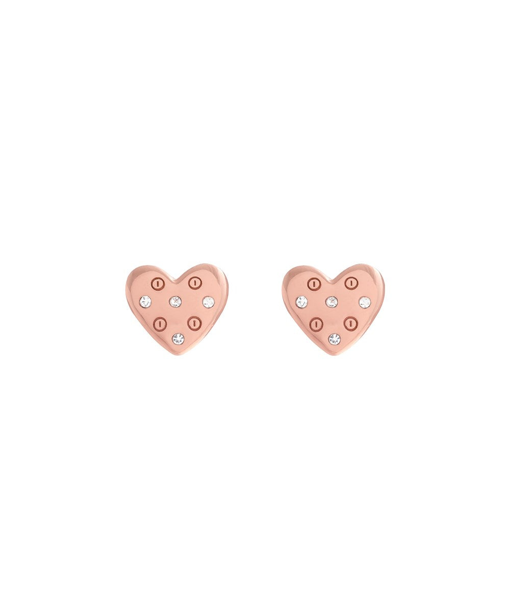 Olivia Burton Rose Gold Heart Screw Earrings