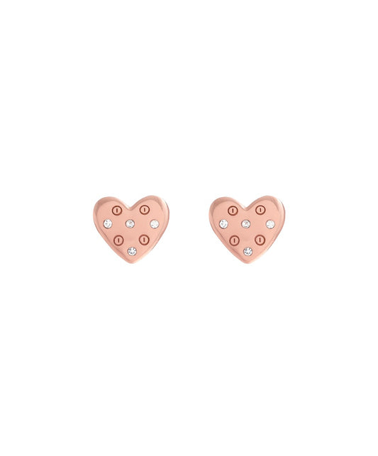 Olivia Burton Rose Gold Heart Screw Earrings