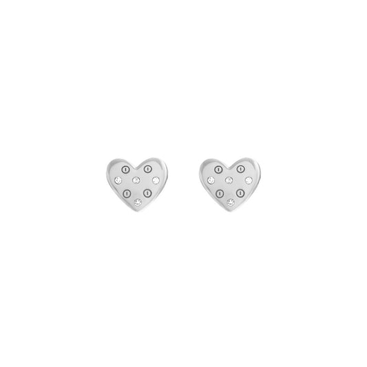 Olivia Burton Silver Heart Screw Earrings