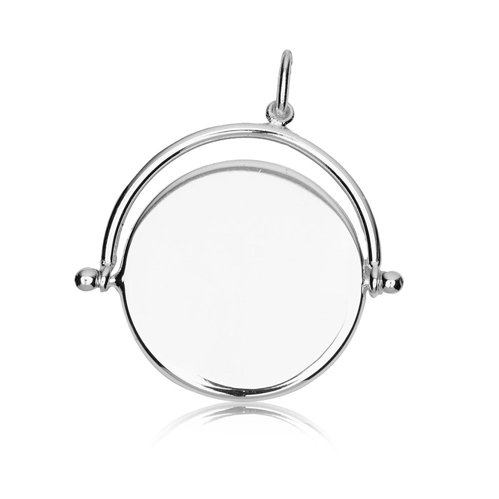 Argento Recycled Silver Crystal Spinning Disc Necklace