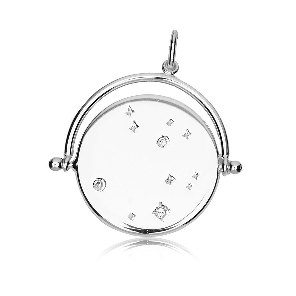 Argento Recycled Silver Crystal Spinning Disc Necklace