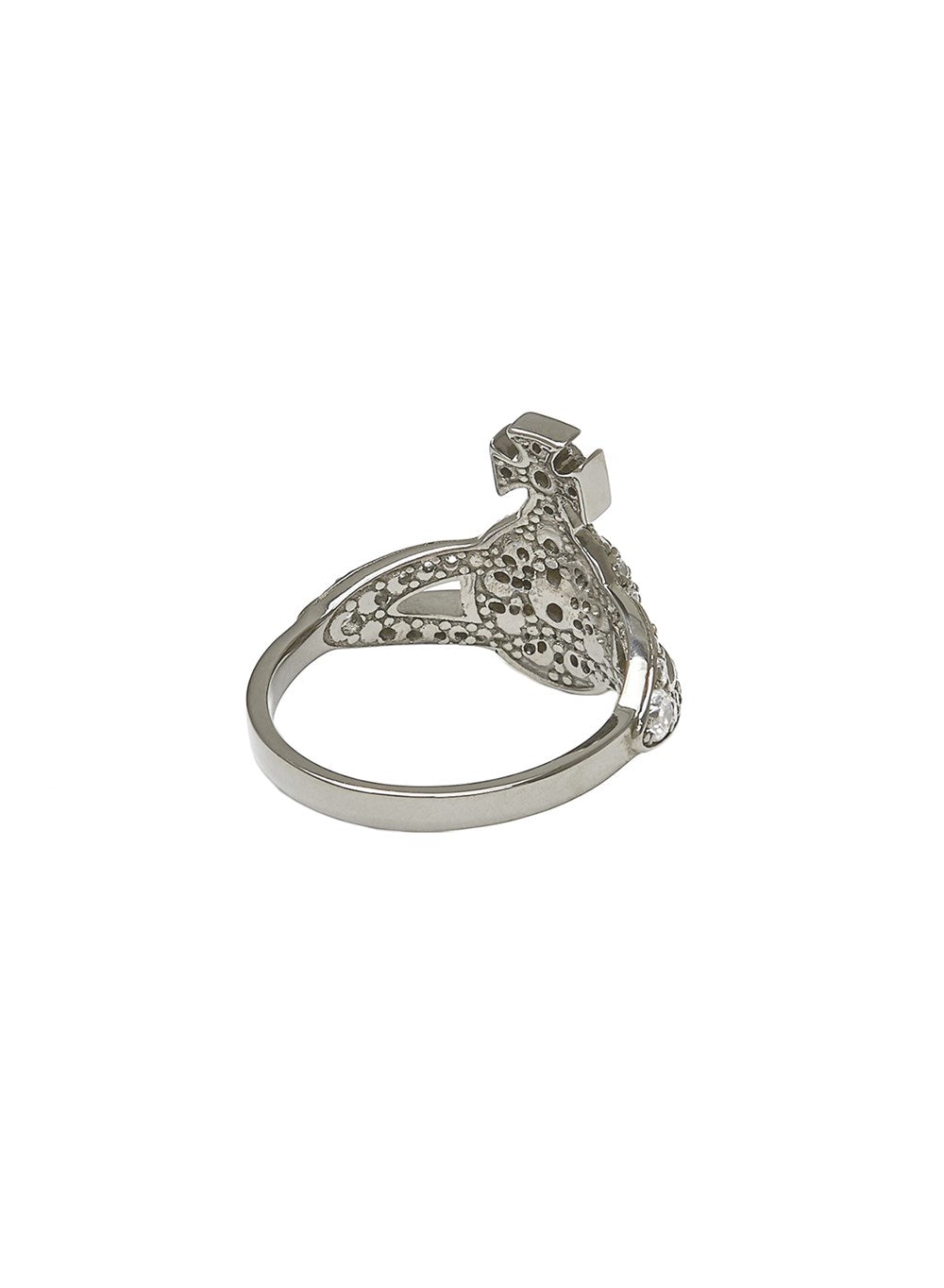 Vivienne Westwood Sterling Silver Mini Orb Crystal Ring 
