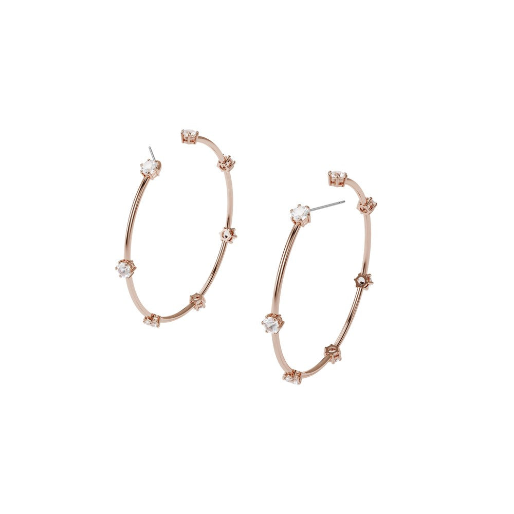 Swarovski Constella Rose Gold Hoop Earrings