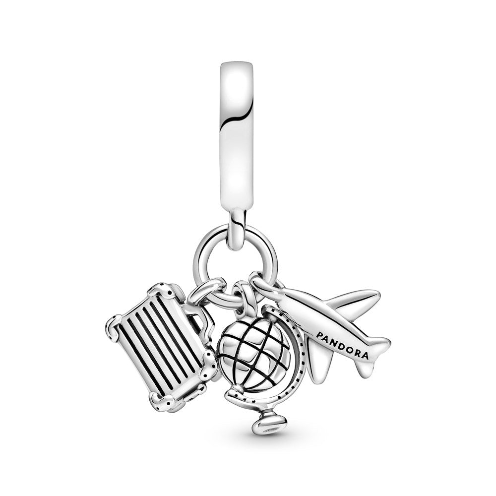 Pandora Airplane, Globe & Suitcase Dangle Charm