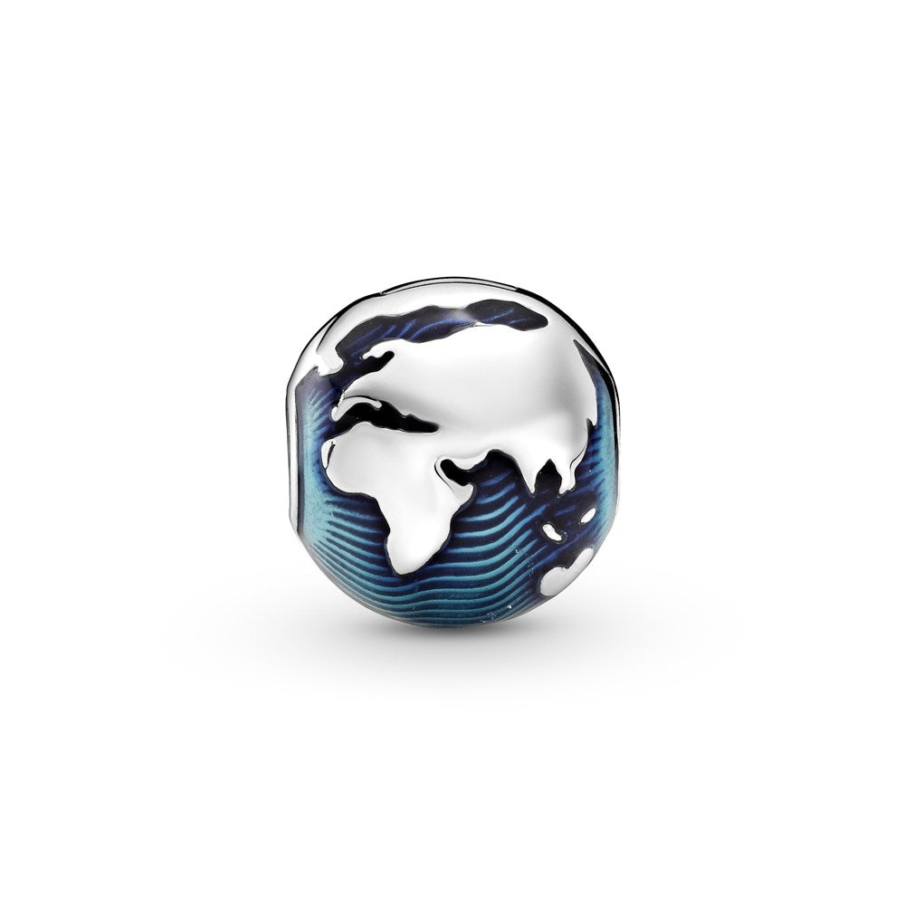 Pandora Blue Globe Clip Charm