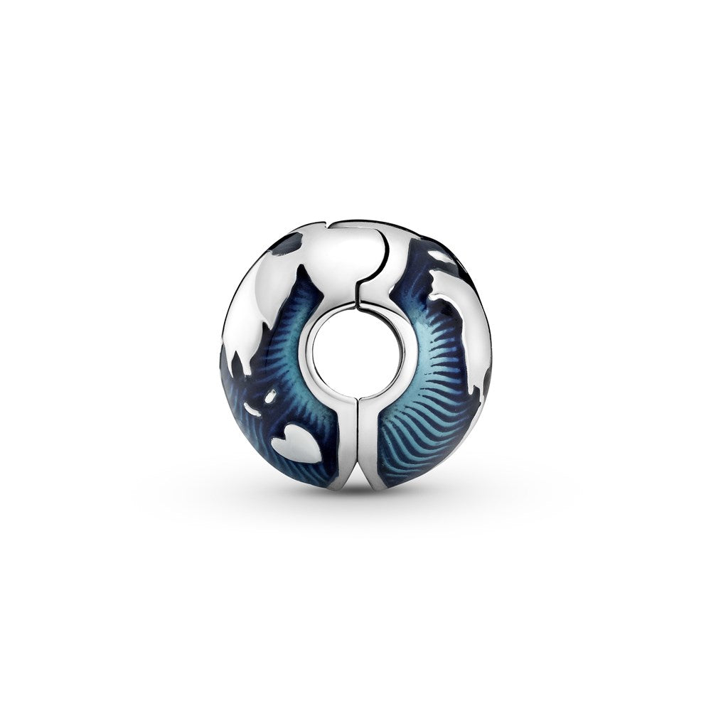 Pandora Blue Globe Clip Charm