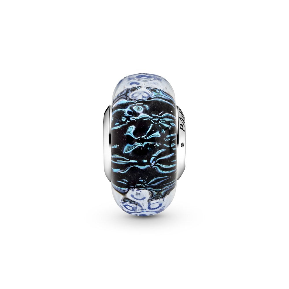 Pandora Wavy Dark Blue Murano Ocean Charm