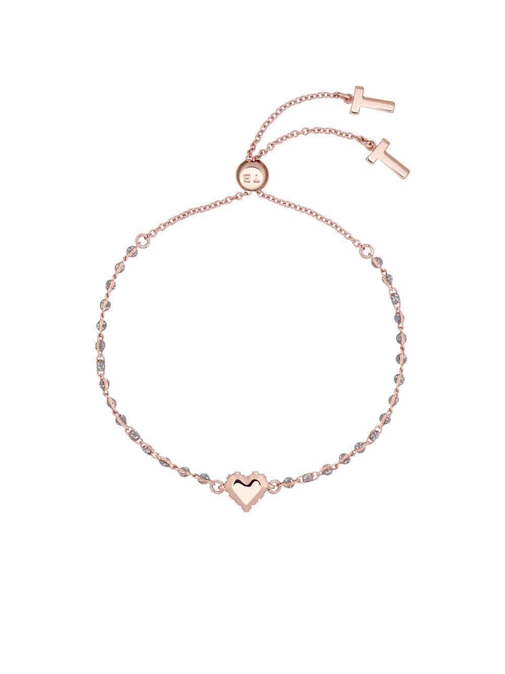 Ted Baker Rose Gold Glitter Heart Bracelet