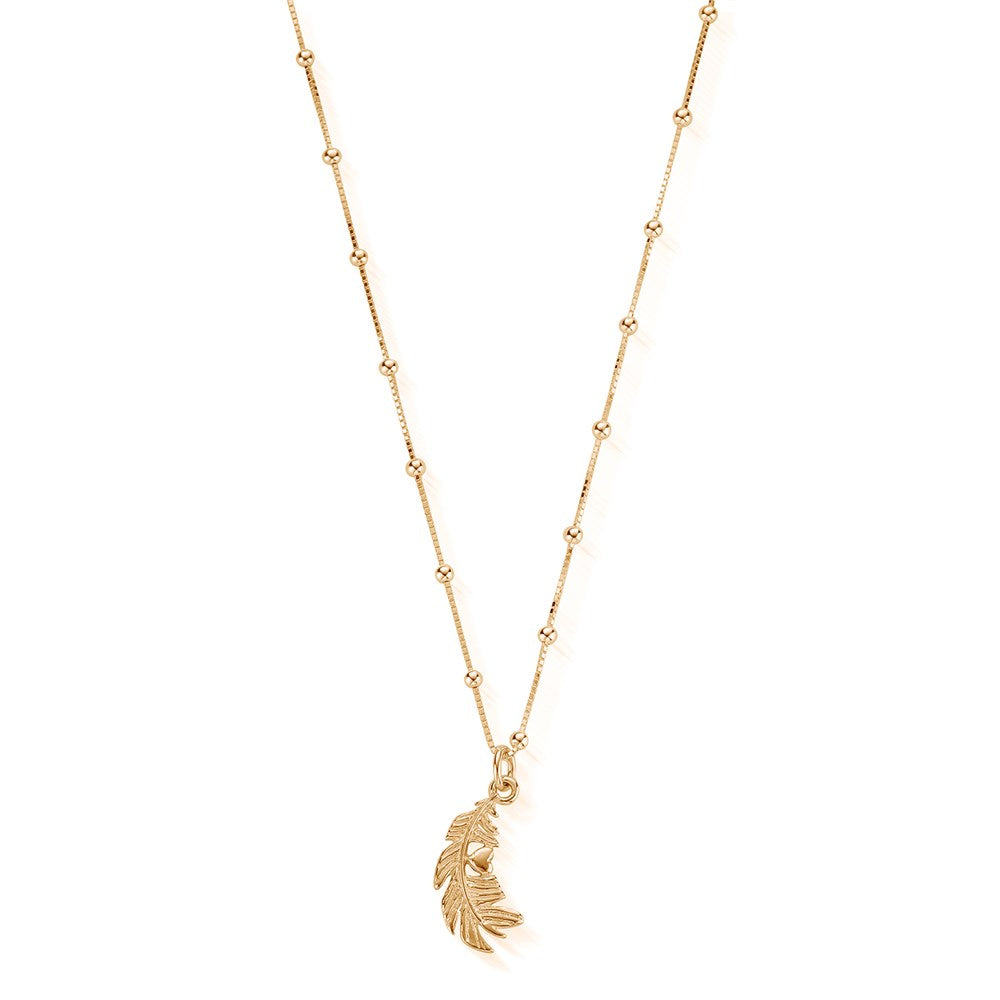 ChloBo Gold Feather Heart Necklace