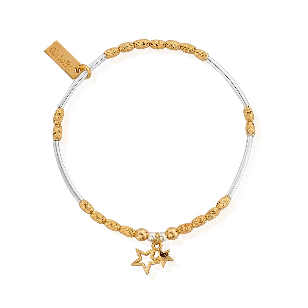 ChloBo Mixed Metal Double Star Bracelet 