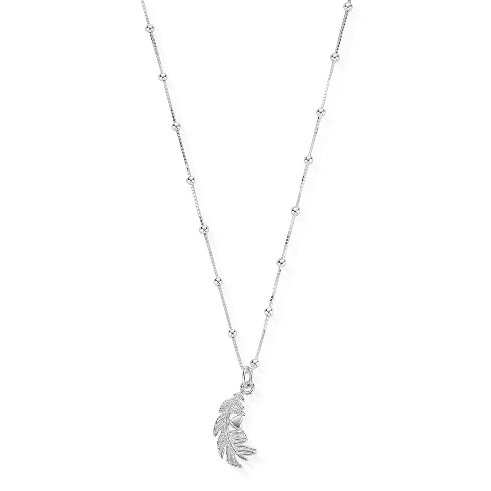 ChloBo Silver Feather Heart Necklace