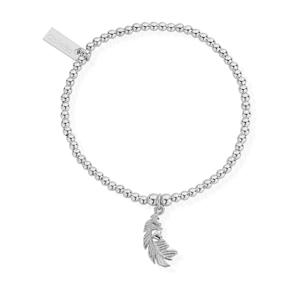 ChloBo Silver Cute Feather Heart Bracelet