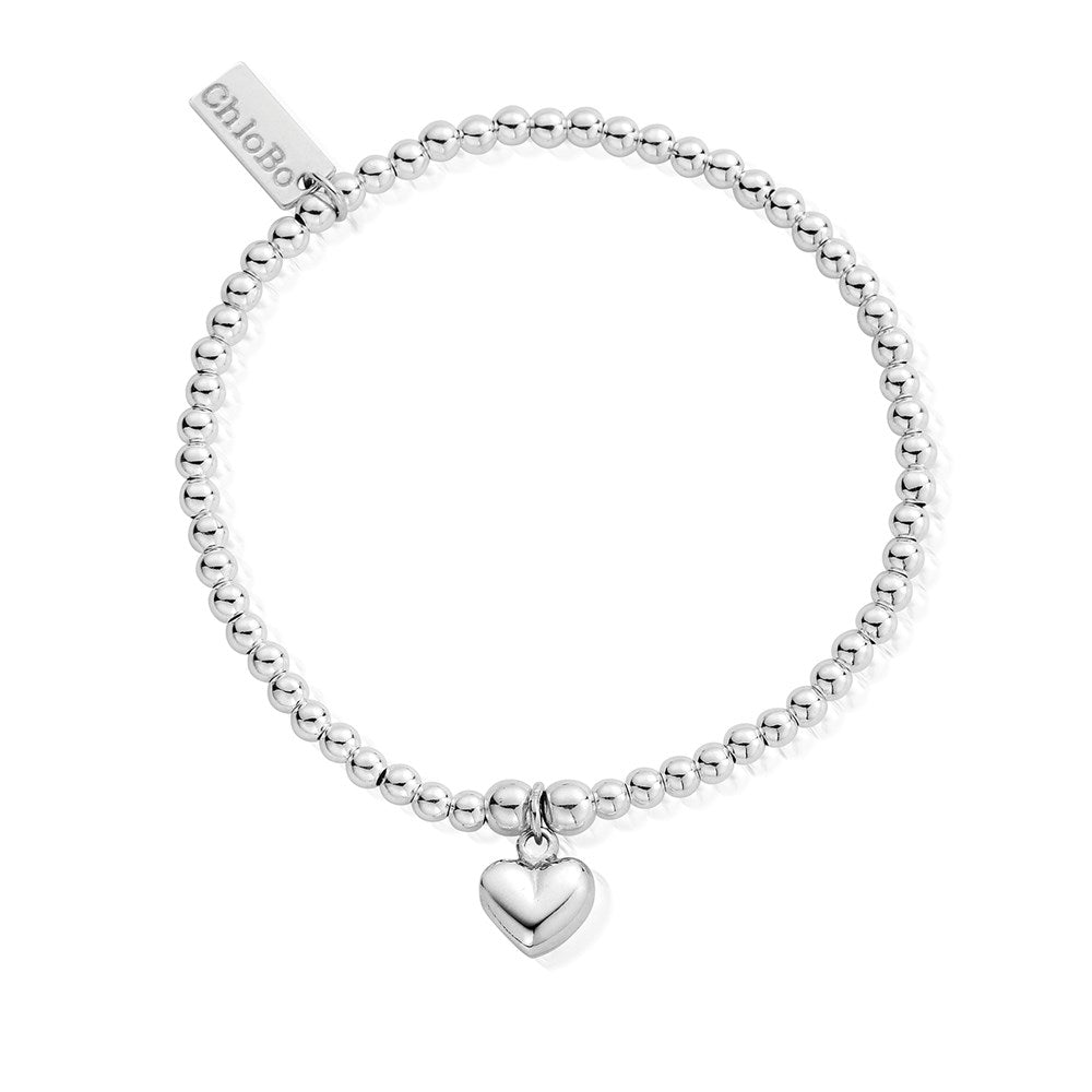 ChloBo Silver Cute Puff Heart Bracelet