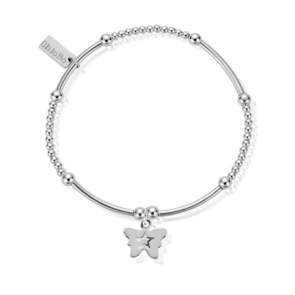 ChloBo Silver Cute Mini Butterfly Bracelet