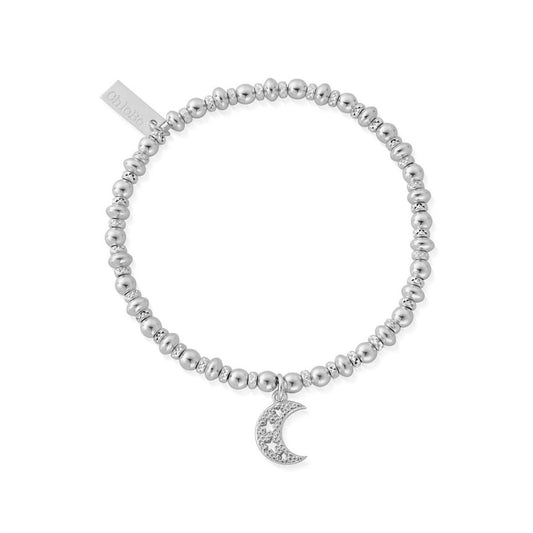 ChloBo Silver Didi Sparkle Starry Moon Bracelet