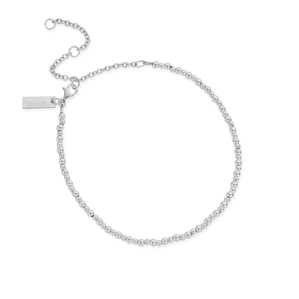 ChloBo Silver Cute Beaded Anklet
