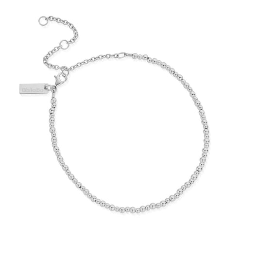 ChloBo Silver Cute Beaded Anklet