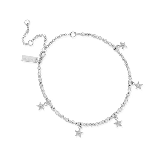ChloBo Silver Cute Stars Anklet 