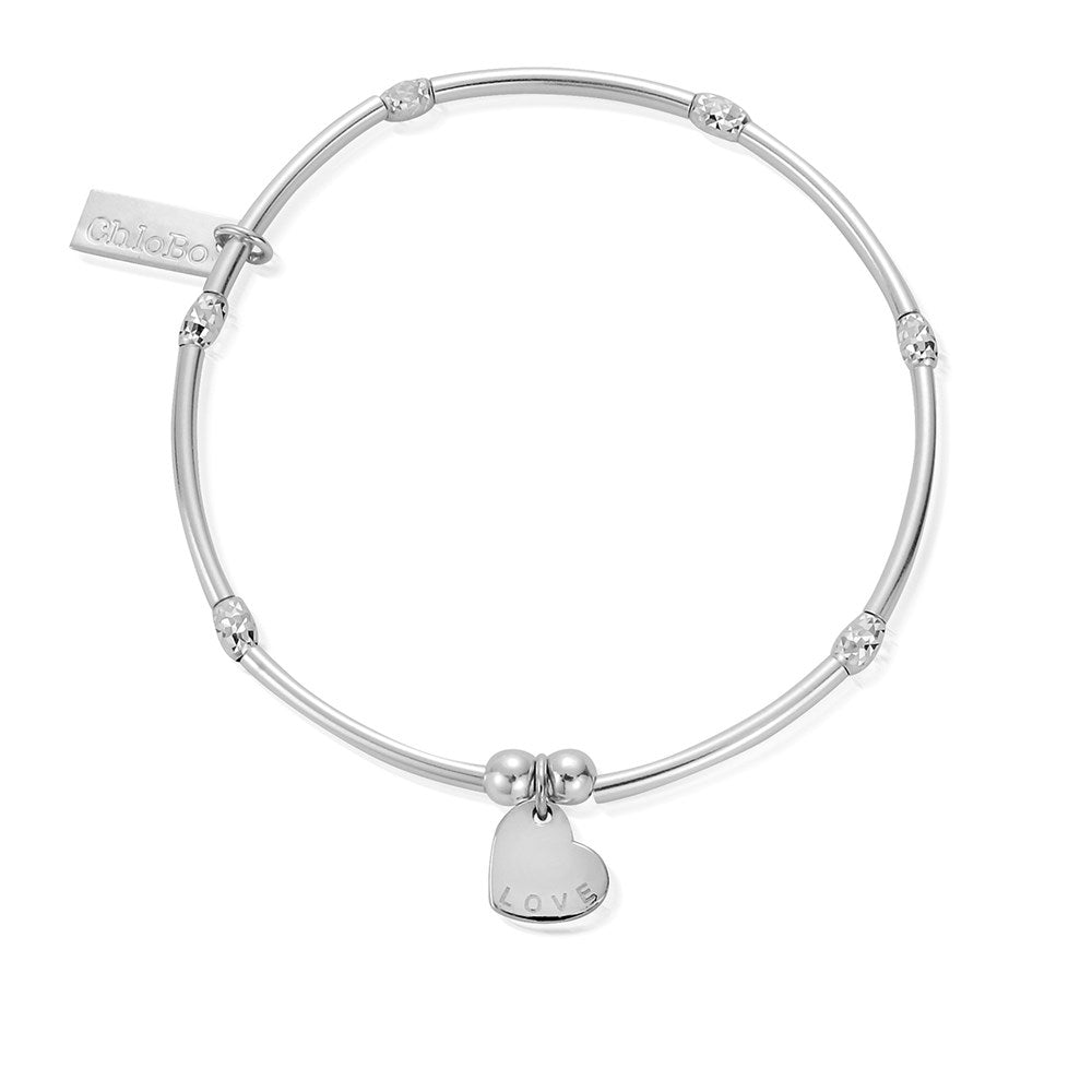 ChloBo Silver Mini Sparkle Heart Bracelet