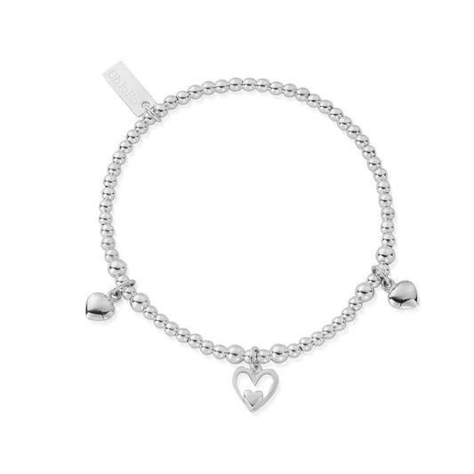 ChloBo Silver Triple Heart Bracelet