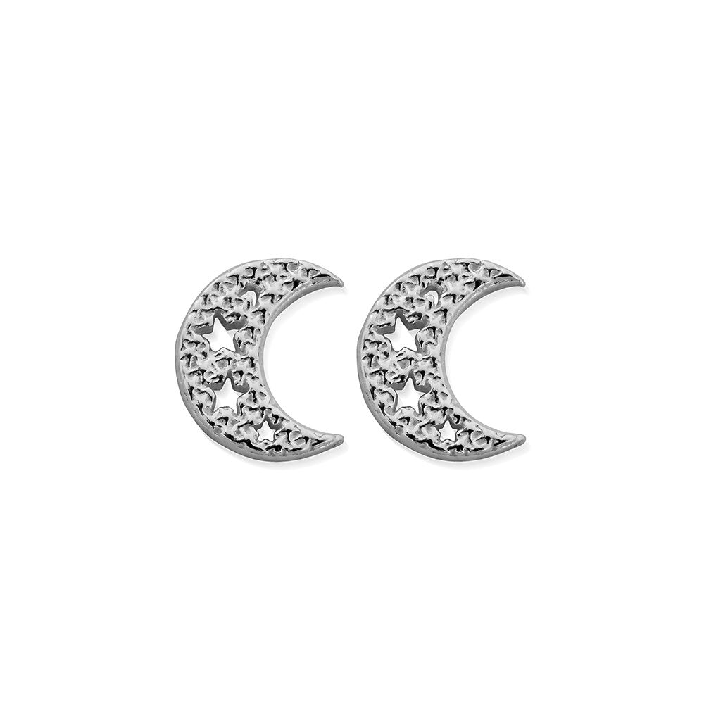ChloBo Silver Starry Moon Earrings