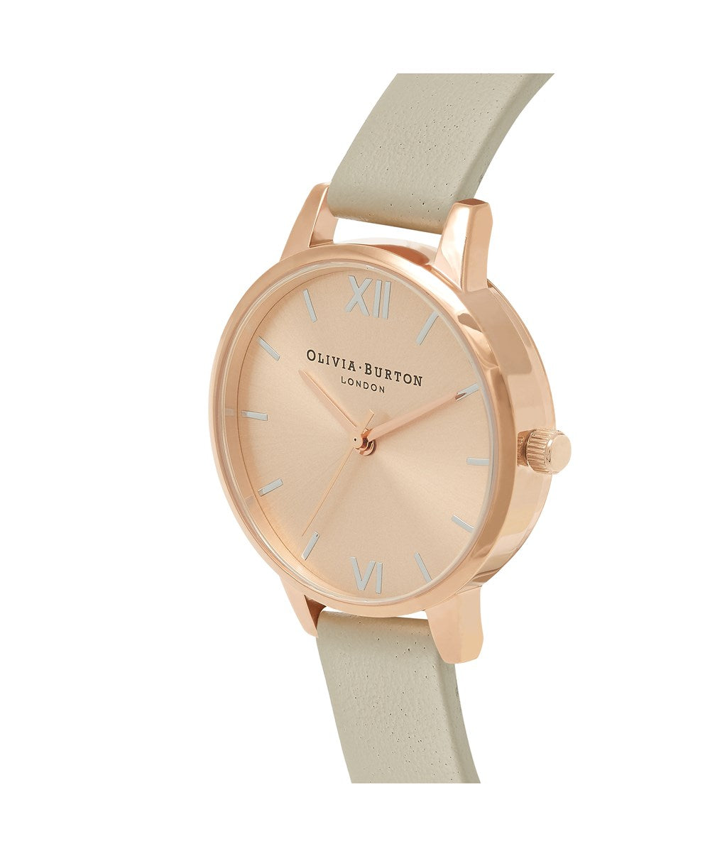 Olivia Burton Rose Gold & Grey Midi Watch 