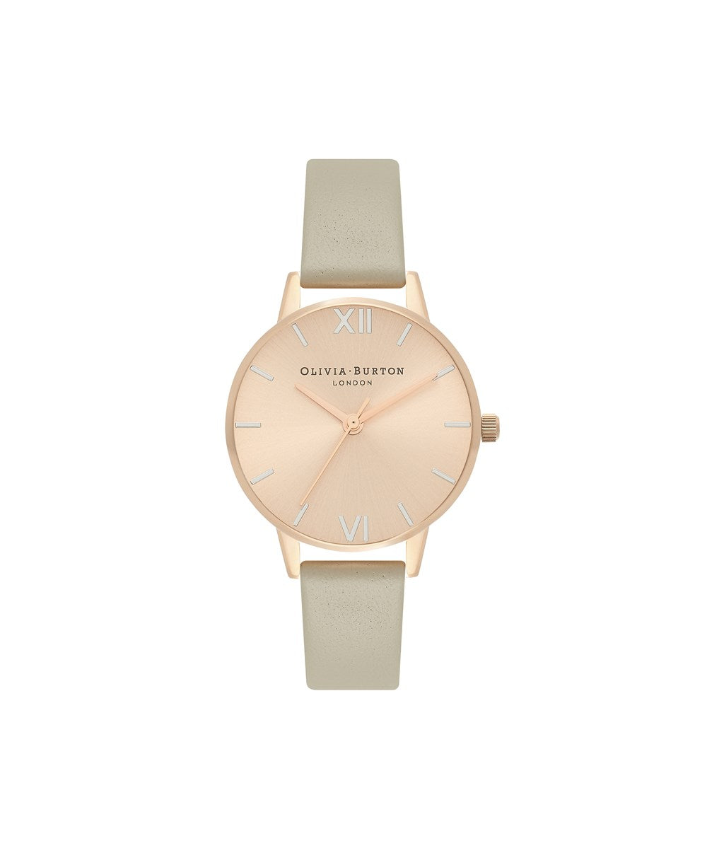 Olivia Burton Rose Gold & Grey Midi Watch 