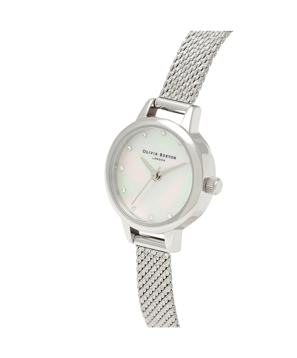 Olivia Burton Mini Silver Boucle Mesh Watch