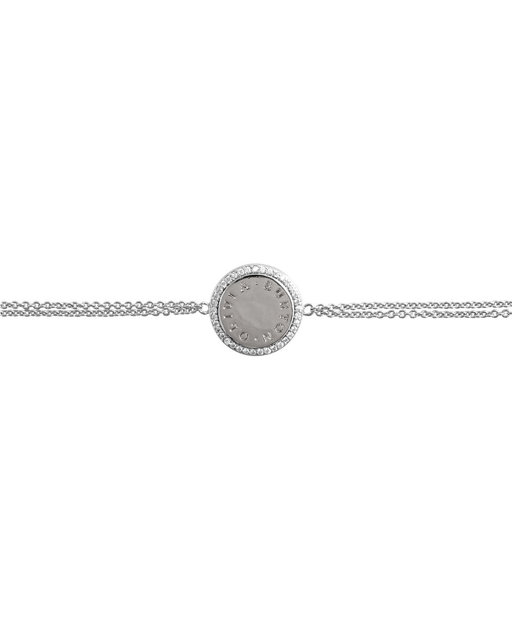 Olivia Burton Silver Bejewelled Disc Bracelet