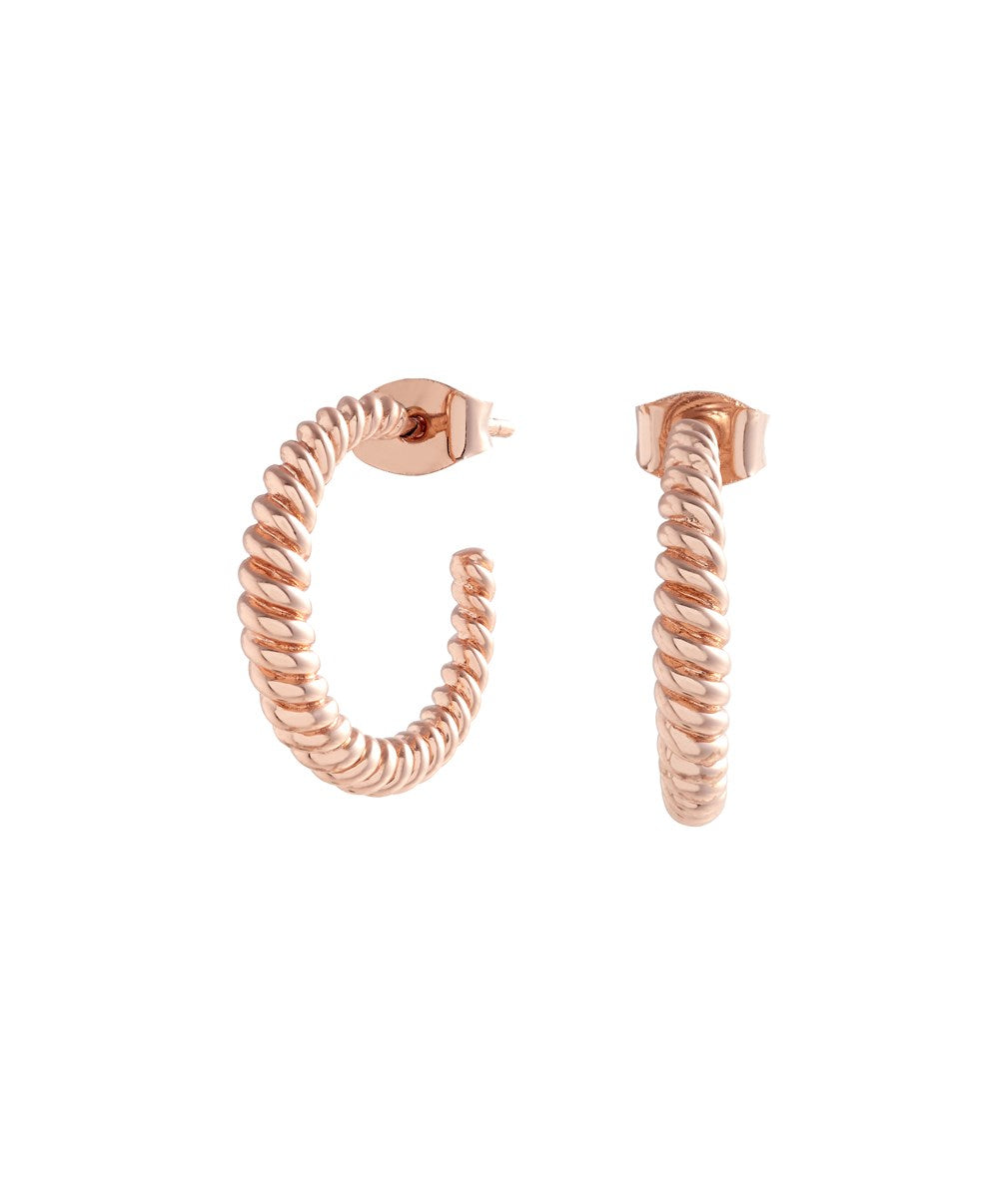 Olivia Burton Rose Gold Rope Twist Hoop Earrings