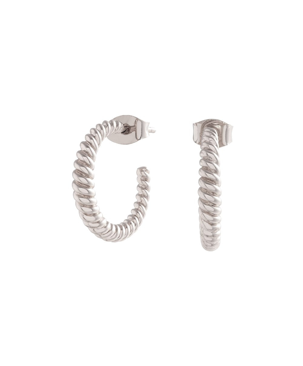 Olivia Burton Silver Rope Twist Hoop Earrings