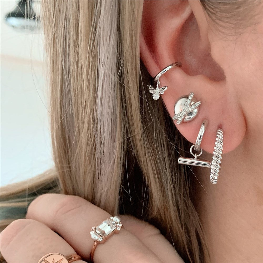 Olivia Burton Silver Rope Twist Hoop Earrings