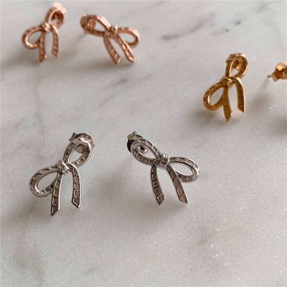 Olivia Burton Silver Bow Stud Earrings