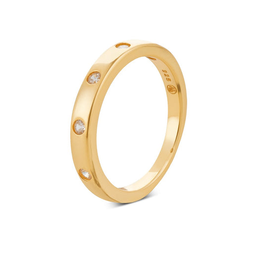 Argento Gold Crystal Circle Ring