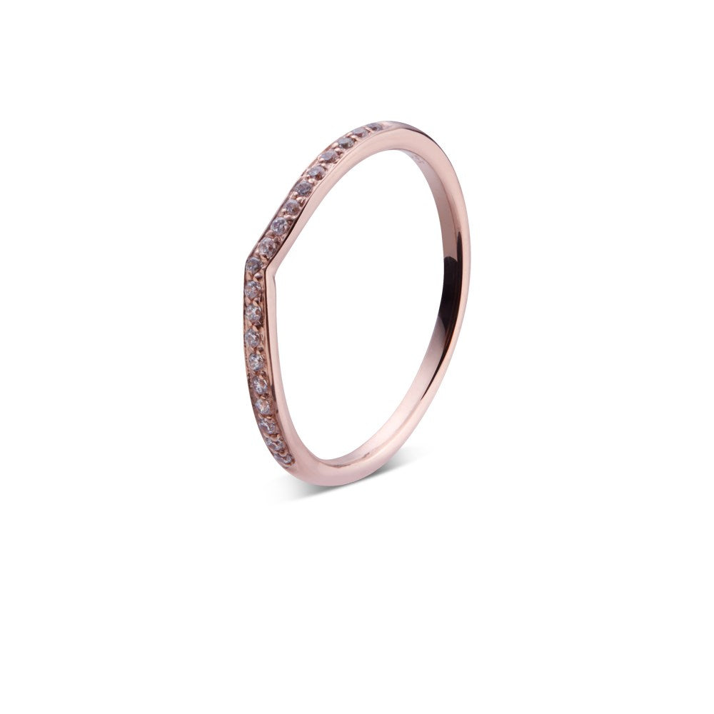 Argento Rose Gold Sparkle Wish Ring