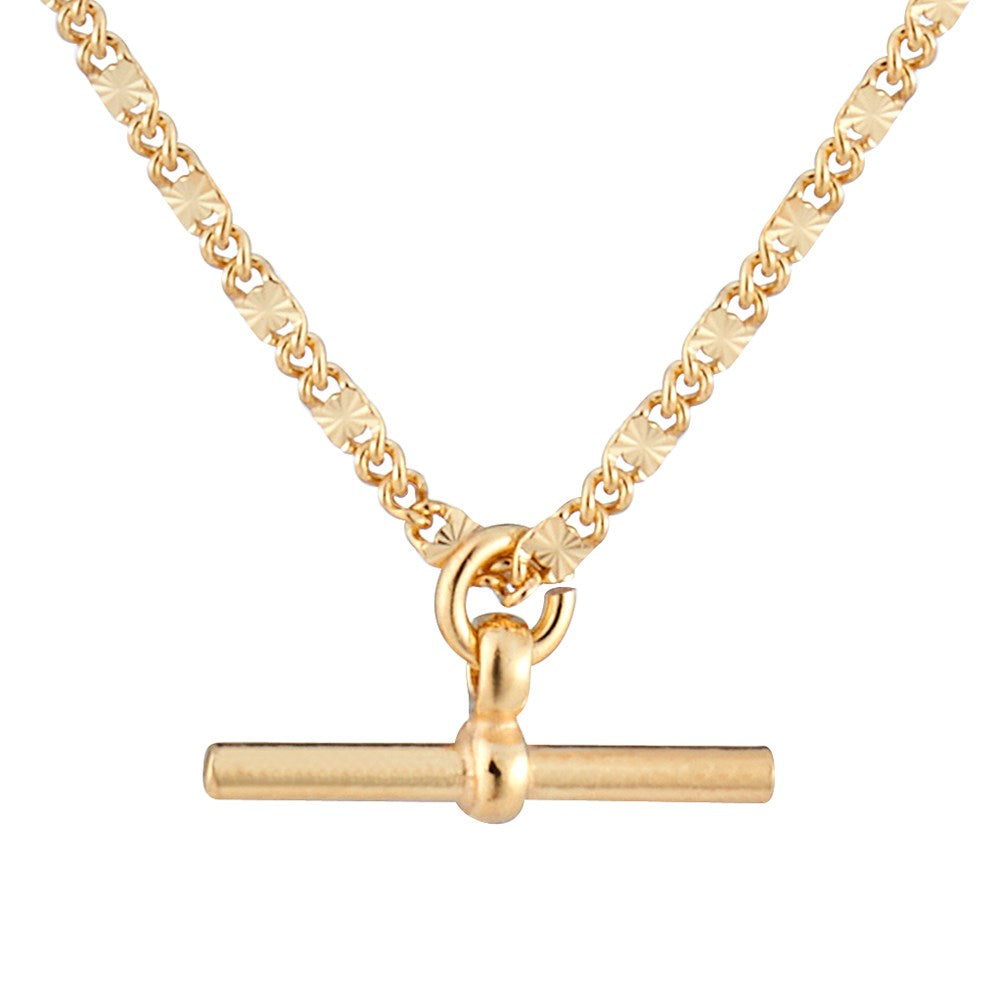 Argento Recycled Gold Sunburst T-Bar Necklace