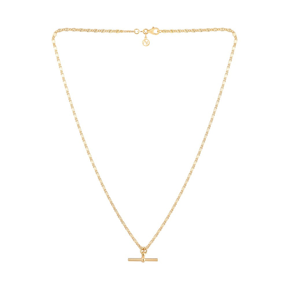 Argento Recycled Gold Sunburst T-Bar Necklace