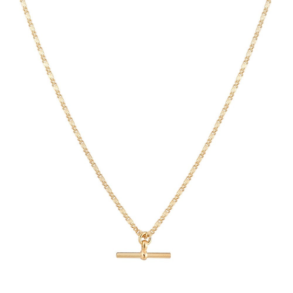 Argento Recycled Gold Sunburst T-Bar Necklace