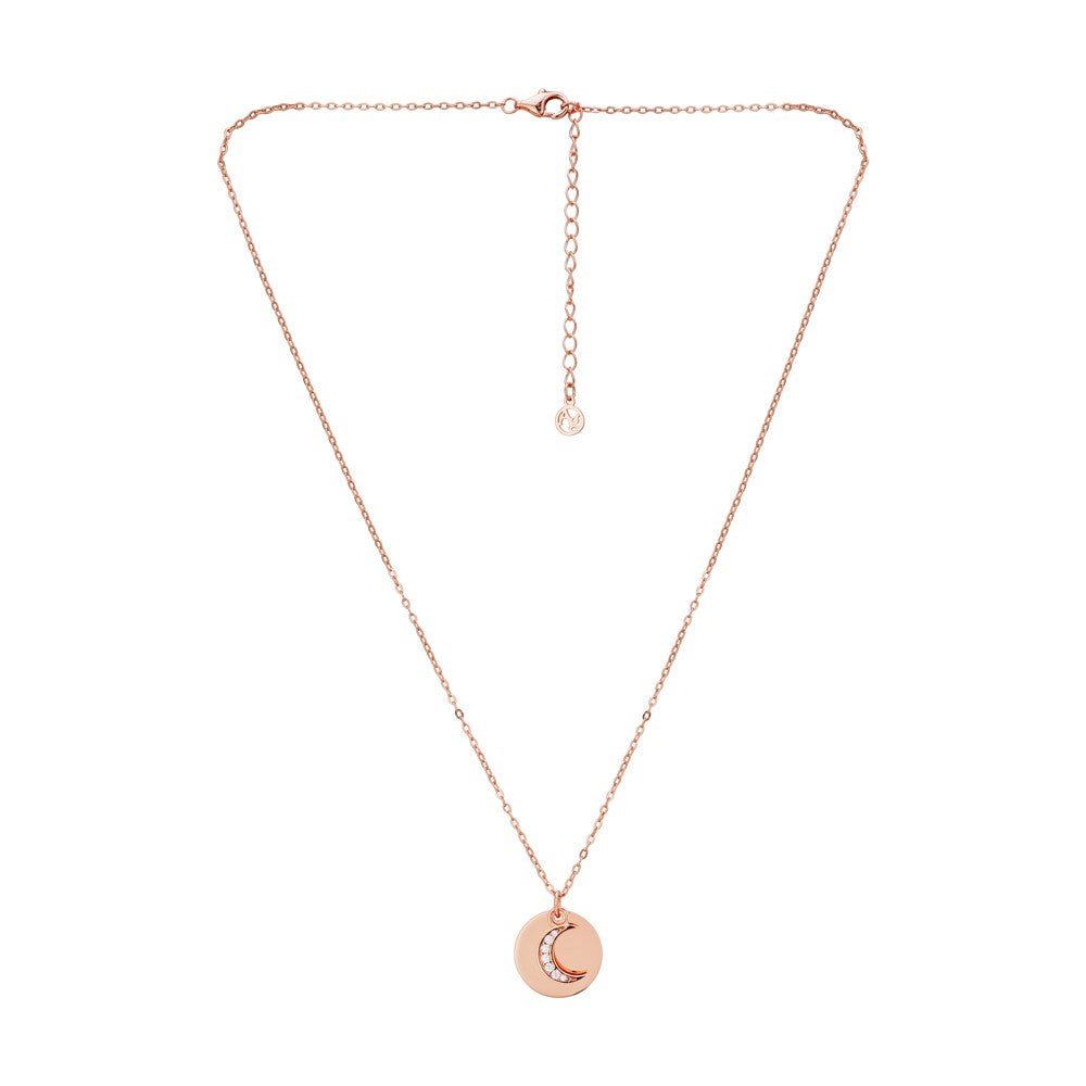Argento Rose Gold Moon Coin Necklace